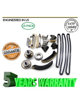 For 07-15 3.6L 3.0L Cadillac Buick Chevy Saturn Pontiac DOHC Timing Chain Kit