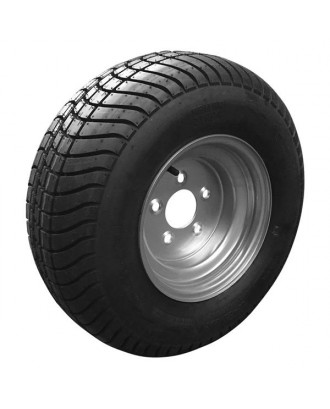 Only1* 20.5x8.0-10 6ply Bias Trailer Tires on 5 Lug Silver Rim Wheels P825