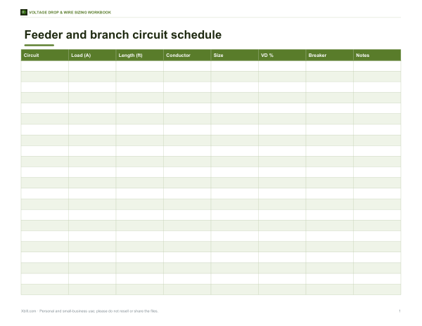 Preview of Printable Circuit Schedule